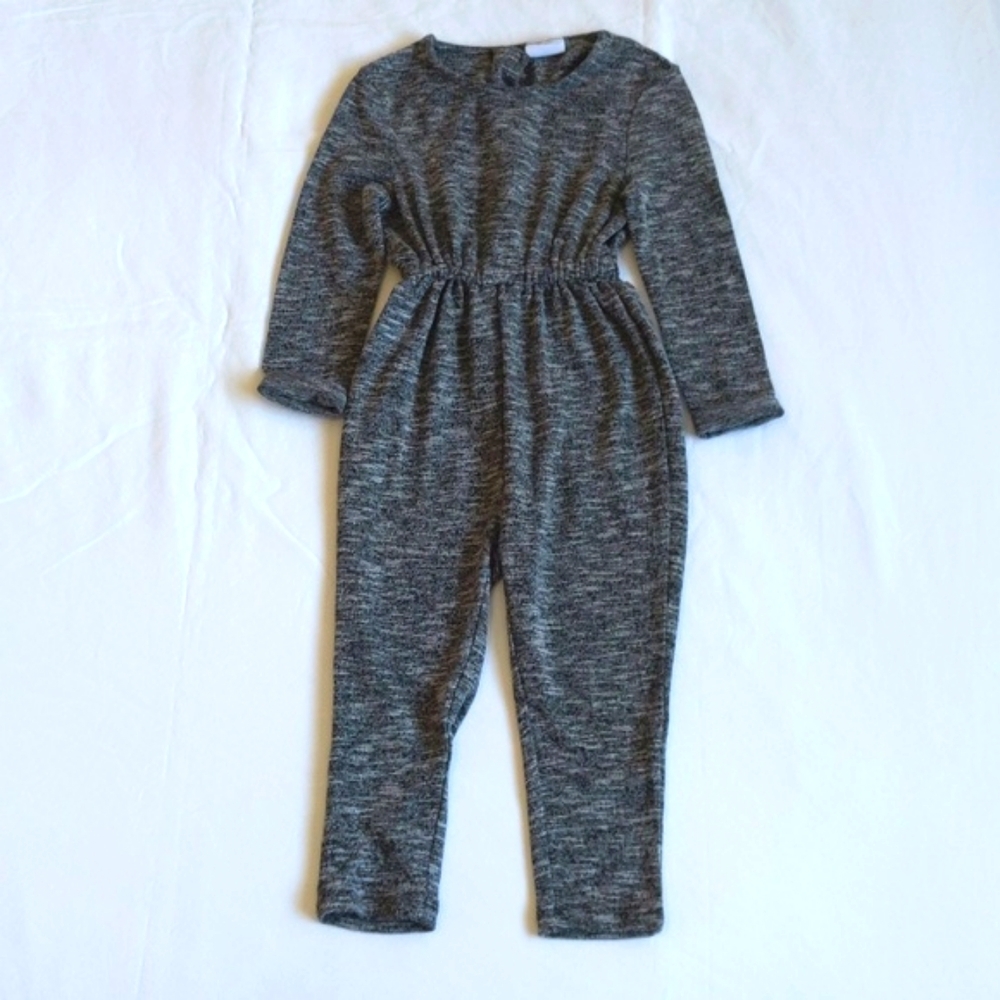 just kidding marled rayon blend plush knit comfy jumpsuit 2T toddler girls